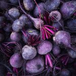 Purple beets in a harvest pile