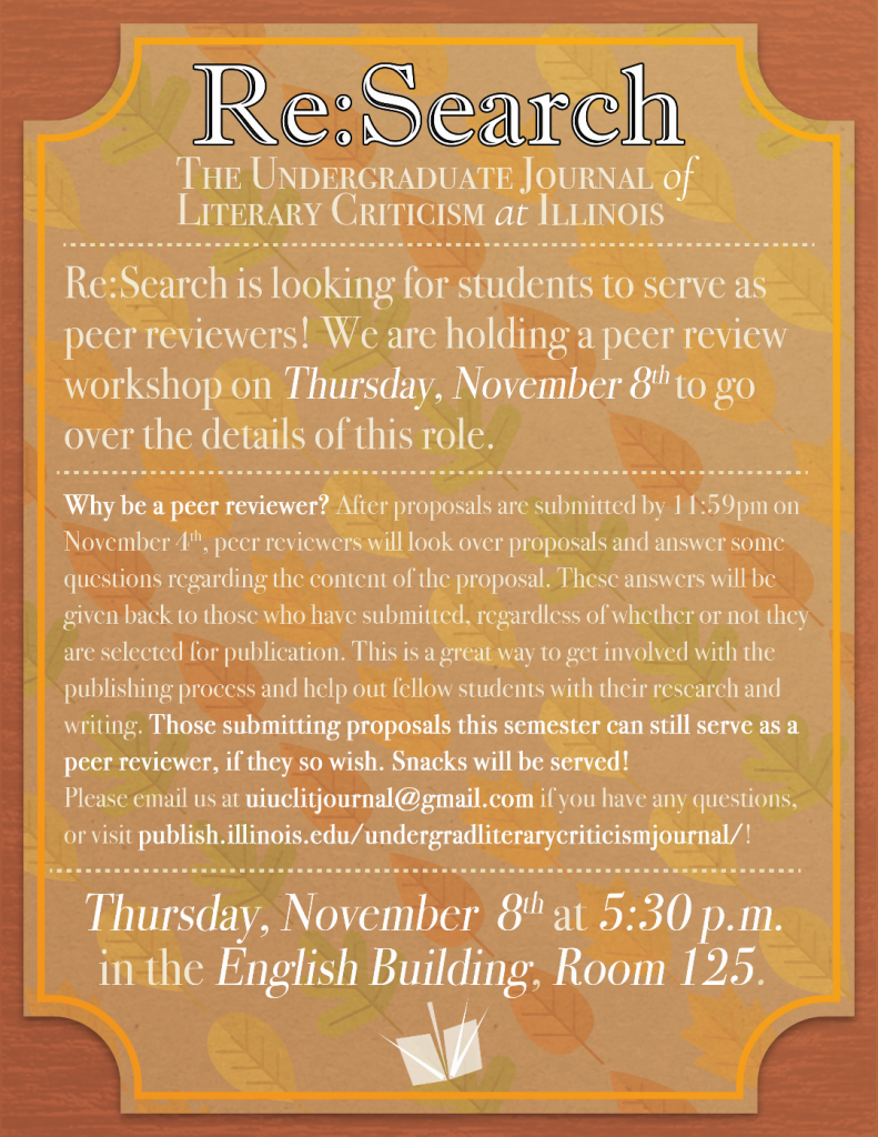 Re search the undergraduate literary criticism journal at the